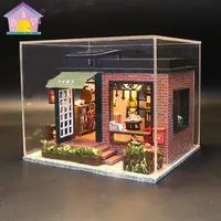 3d 퍼즐 나무 수제 미니어처 인형 집 Diy 키트 아이 Diy 나무 인형 집 서점 모델