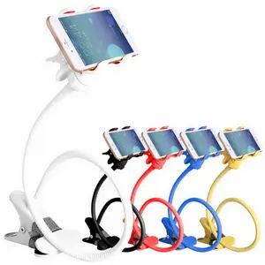360 Rotating Flexible Metallic Long Arm Lazy Cell Phone Holder Desk Stents Table Clip Bracket for Smart Phone
