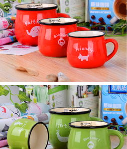 El desayuno colorido cerámica vientre grande de cerámica café con leche taza de porcelana - Product Image 4