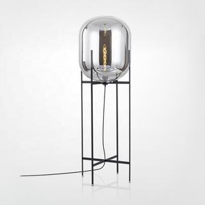 <span class=keywords><strong>Lampe</strong></span> autoportante industrielle en <span class=keywords><strong>verre</strong></span> et métal, design nordique moderne, luminaire décoratif d'intérieur, idéal pour un salon, nouveau modèle 2022 - Product Image 1