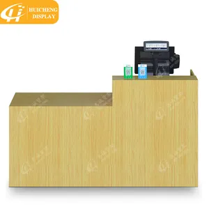 Comptoir de table de supermarché en bois massif, comptoir de caisse, de bureau de caisse, à damier