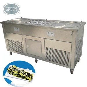 Usine directe en acier inoxydable double rond congélation pan plat frit machine à crème glacée pour l'australie - Product Image 5