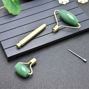 Real Jade Rodillo doble cara masajeador de cuerpo completo de la mandíbula cuello de <span class=keywords><strong>masaje</strong></span> Jadeíta jade rodillo - Product Image 6