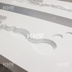 Alta calidad 100% puro acrílico inodoro colgado superficie sólida piedra artificial pequeño lavabo - Product Image 2