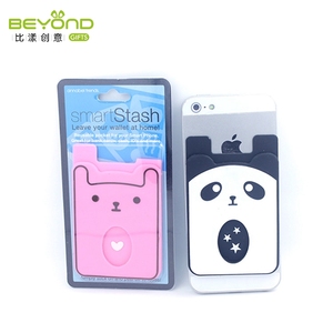 Usine de bande dessinée <span class=keywords><strong>panda</strong></span> conception silicone mobile téléphone carte de poche - Product Image 1