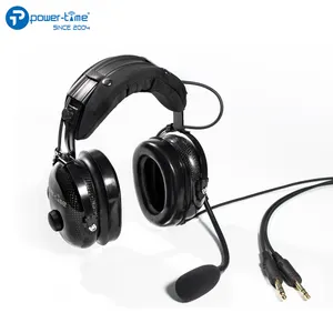 Two Earmuff Carbon Fiber Passive airport pro Aviation headset with flexible micr.