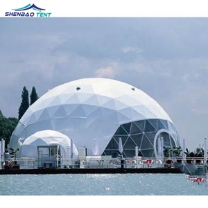 ครึ่งรอบ Clear Roof/โปร่งใส Marquee 10M เส้นผ่าศูนย์กลางขนาดใหญ่ Geodesic Dome เต็นท์สำหรับขาย - Product Image 5