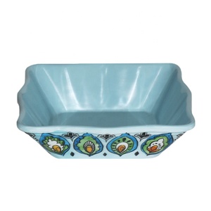 vajilla ensalada palomitas de maíz tazón de plástico de plumas de pavo real patrón de melamina libre de bpa tazón rectangular - Product Image 2
