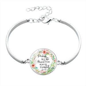 Venta al por mayor <span class=keywords><strong>de</strong></span> plata Pulsera <span class=keywords><strong>de</strong></span> Salmo Imprimir Cúpula <span class=keywords><strong>de</strong></span> <span class=keywords><strong>Cristal</strong></span> Encantos Pulsera Biblia Versículo Cita Regalo <span class=keywords><strong>de</strong></span> la joye - Product Image 3