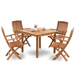 批发柚木实木长椅花园家具实木户外餐厅椅子桌子
