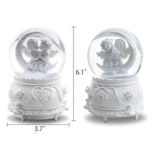 Perfetto Della Decorazione Della Casa di san valentino Regalo Di Compleanno Della Resina Bianco Amante Angelo Musicale Acqua Neve Globi - Product Image 2