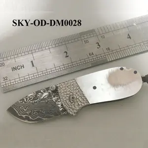 Kunden spezifisches handgemachtes Mini Damaskus Stahl rohling Klappmesser