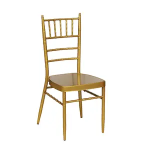 gold chiavari chair event name Tiffany steel chair outdoor hotel metal types of furniture wholesale wedding chair with cushions