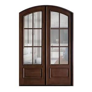 CASEN Porte en bois balcon verre avec porte en verre Standard européen Double panneaux Style balançoire entrée solide décoration personnalisée