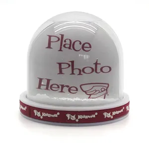 Custom plastic photo snow globe for home decoration