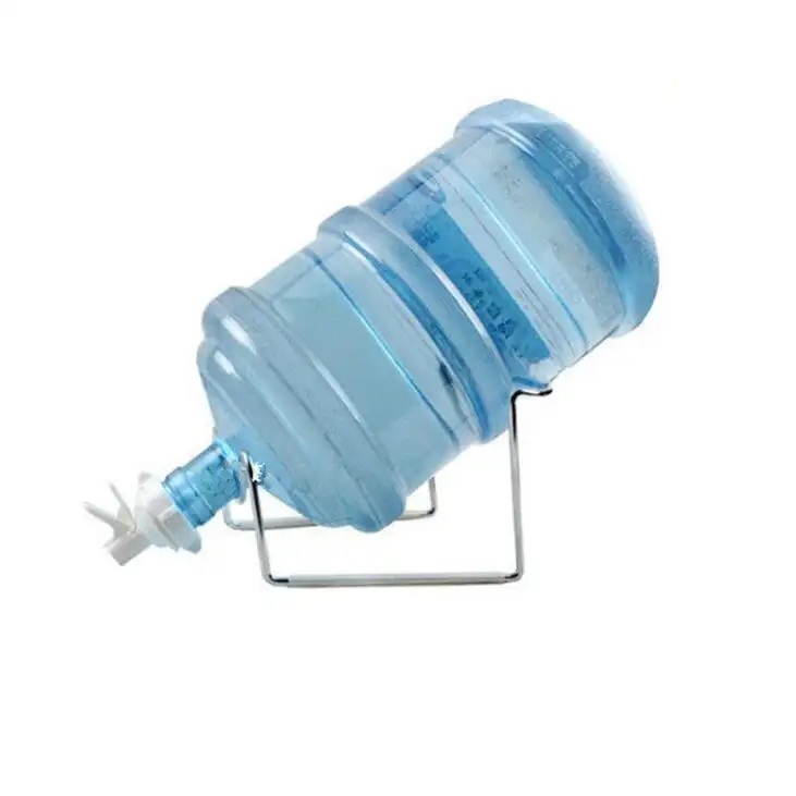 Krom kaplama içecek Valvle metal tek 3 galon 5 galon su şişesi standı akıtma musluğu depolama tutucu raf