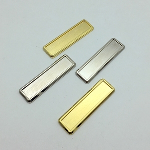 둥근 사각형 사각형 다른 크기 빈 금속 러시아어 배지 - Product Image 4