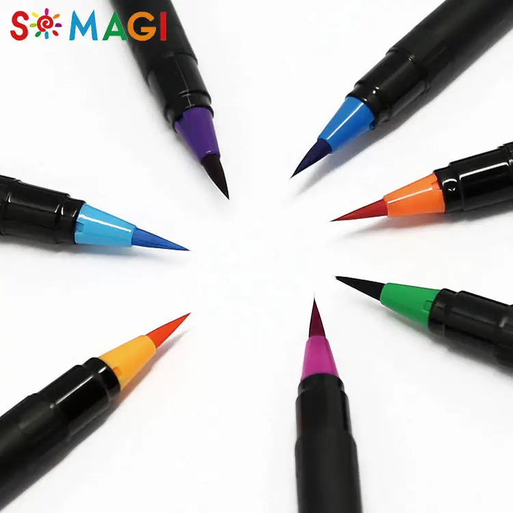 Prestazione eccellente 48 colori soft punta flessibile pennello penna di colore di acqua per l'artigianato