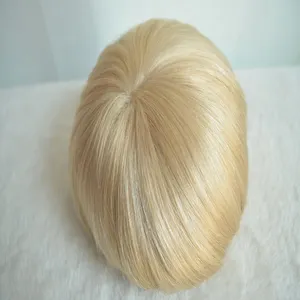 100% 사람의 모발 스위스 레이스 남자 Toupee 613 # 금발 색깔 사람의 모발 Toupee