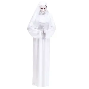 Traje de mãe Superior feminino freira branco traje