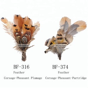 Feather flower handmade flower corsage for master of ceremonies, the bride and groom, custom wedding brooch - Product Image 2