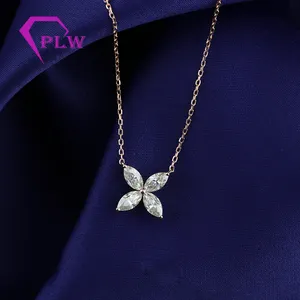 로즈 골드에 있는 소형 2x4mm 후작 커트 moissanite 펜던트