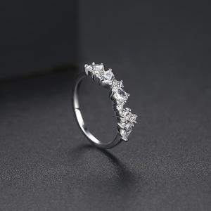 LUOTEEMI — bague en laiton plaqué or Rose pour filles, anneau pour femmes, en zircone cubique 3A, diamant délicat - Product Image 5
