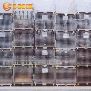 Conteneur de stockage pliable avec roulettes, <span class=keywords><strong>grille</strong></span> de recyclage en fil de zinc métallique, boîte de palette en <span class=keywords><strong>acier</strong></span> - Product Image 6