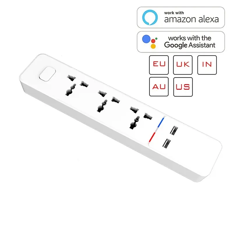 Tuya WiFi akıllı güç şeridi/dalgalanma koruyucu/uzatma soketi Alexa, Google ev