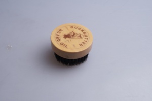 Pequeño redondo natural de los hombres de madera pelo de jabalí personalizado barba peine y cepillo de cerdas de jabalí - Product Image 3