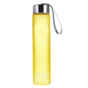 280 ml mejor venta personalizada de plástico transparente esmerilado botella de agua portátil con tapa de acero inoxidable - Product Image 1