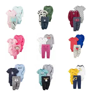 Redkite Thiết Kế Mới 3 Cái T-Shirt Bodysuit Quần Set Siêu Mềm Mẫu Dễ Thương Bé Sơ Sinh Quần Áo Set