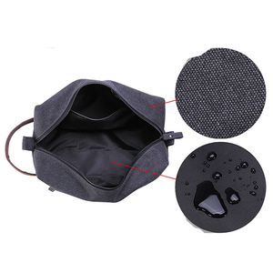 Con asas de cuero impermeable encerado de lona de los hombres <span class=keywords><strong>neceser</strong></span> de viaje - Product Image 4