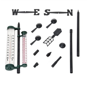 Günstige PP + PS + Eisen Material wetterfahne wetter station windfahne mit thermometer & regen gauge und wind wind anzeige