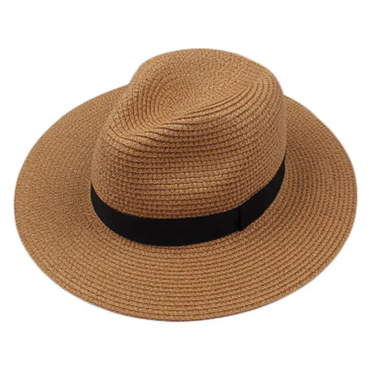 Sombrero panamá para hombre y mujer, sombrilla de verano, playa, ala ancha, venta al por mayor