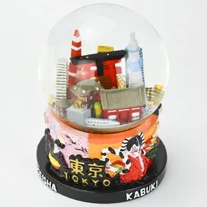 Japanese Landscapes Snow Globe Water Dome Animal Figure Custom Figurine Home Decor Sculpture Souvenirs