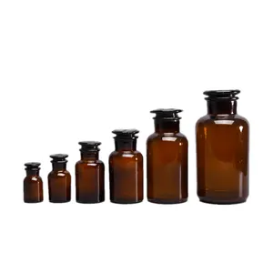 Popolare ambra scuro marrone bottiglie di vetro per Reagente, farmacista bottiglia jar all'ingrosso