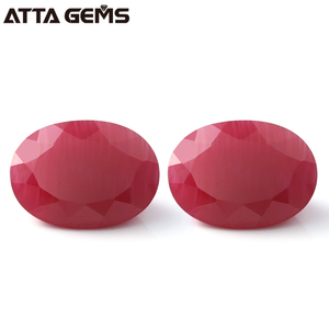 Top Chất Lượng Cắt Hình Bầu Dục <span class=keywords><strong>5</strong></span> # Đỏ Tổng Hợp <span class=keywords><strong>Ruby</strong></span> <span class=keywords><strong>Corundum</strong></span> Đá Giá - Product Image 2