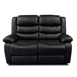 2 مقاعد أسود بو أريكة Loveseat الجلود كرسي أريكة غرفة المعيشة