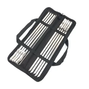 16 pulgadas giratorio de metal <span class=keywords><strong>Kebab</strong></span> Parrilla de barbacoa 304 palos de barbacoa brochetas de acero inoxidable - Product Image 1