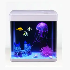 Minjiang mini glass aquarium water tank table fish tank