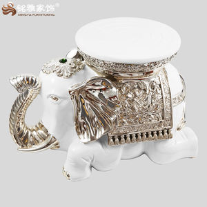 ตกแต่งช้างรูปปั้นเรซิ่นประติมากรรมช้างรองเท้าเปลี่ยนอุจจาระ - Product Image 1