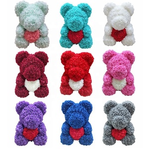 Venta al por mayor hecho <span class=keywords><strong>a</strong></span> mano Artificial regalos de San Valentín Rosa oso de peluche flor en forma de jabón - Product Image 6