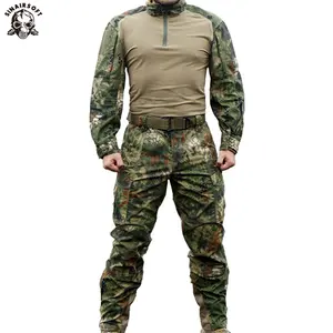 Taktik Açık Erkekler Python Kamuflaj Av Kıyafetleri Üniforma Gömlek VE Pantolon Askeri Set Kazak Pantolon Multicam Camo