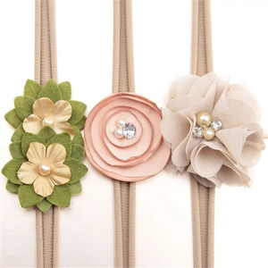 Nylon Stretch Satin Chiffon Flower <strong>Headband</strong> for <strong>Kids</strong> and Babies - Product Image 1