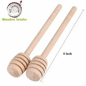 15cm Long Mini Wooden Honey Dipper Stick OEM Wood Honey Spoon Stick for Honey Jar