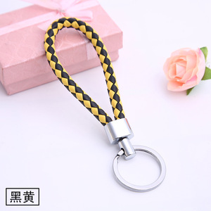 Handmade Woven Leather Keychain <strong>Men</strong> Women Braided Leather Rope <strong>Key</strong> Holder Round Car <strong>Key</strong> <strong>Ring</strong> for Promotional - Product Image 2