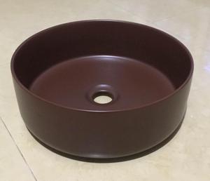 2019 New Design Sanitary Ware Ceramic Bathroom Concrete Vessel Sink Lavato Grey <strong>Round</strong> <strong>Basin</strong> Color Matt Black Small Size <strong>Basin</strong> - Product Image 6
