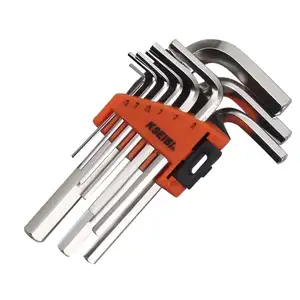 Professional 9個CR-V Hex Allen Key Wrench Spanner Set