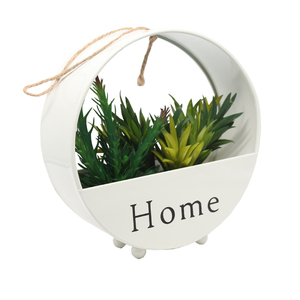 Succulente artificiale con vaso da parete in ferro artistico per decorazioni murali piante da fiore creative con vaso di metallo - Product Image 3